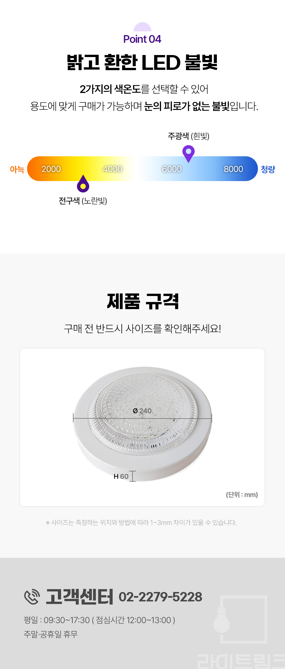 LED  아크릴 직부 / 센서 15W 