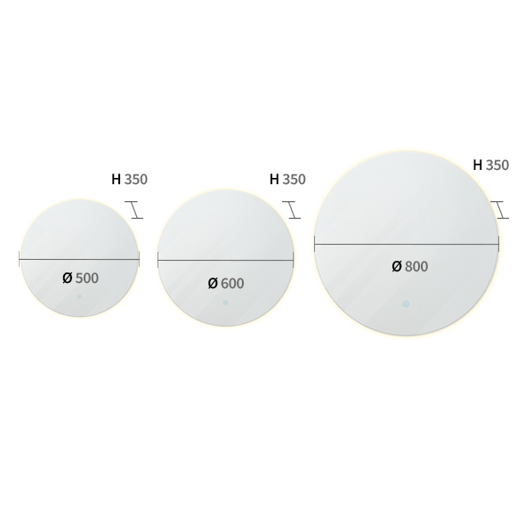 LED 심플 원형 거울조명 3size
