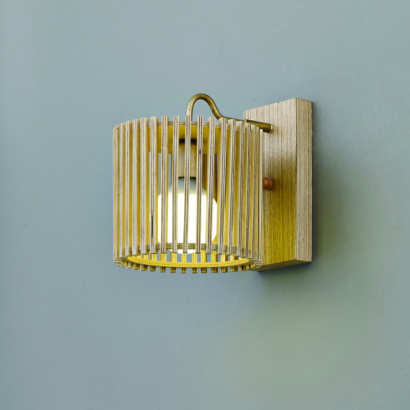 자작나무 내츄럴 우드 벽등(원형, 반달)